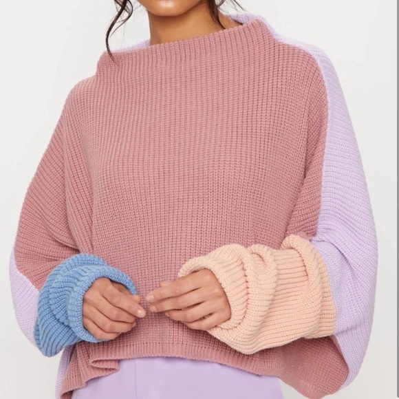 PRETTY LITTLE THING COLOUR BLOCK SWEATER - Picture 2 of 4